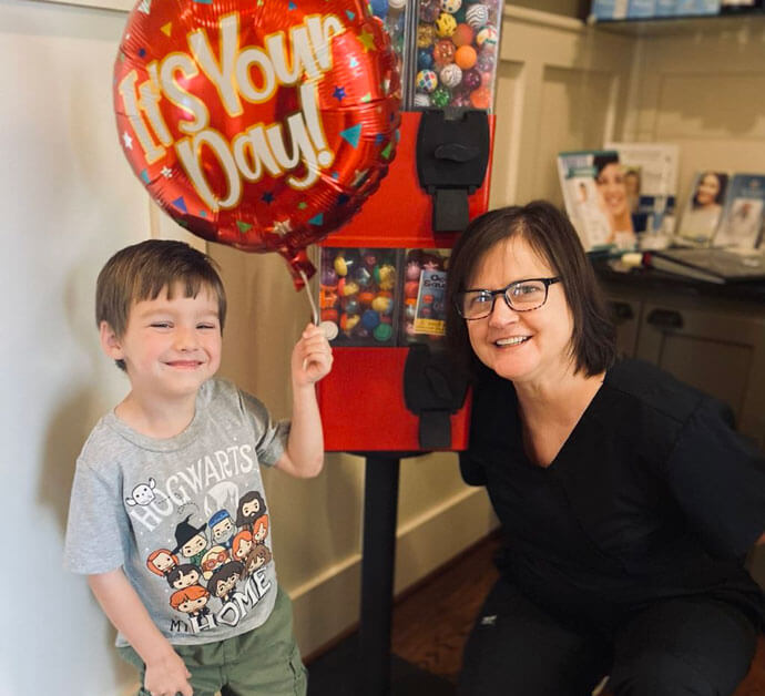 staff member and young patient