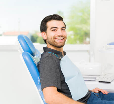 man at the dentist