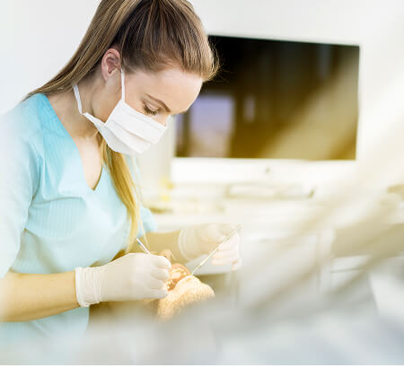 dentist working on patient