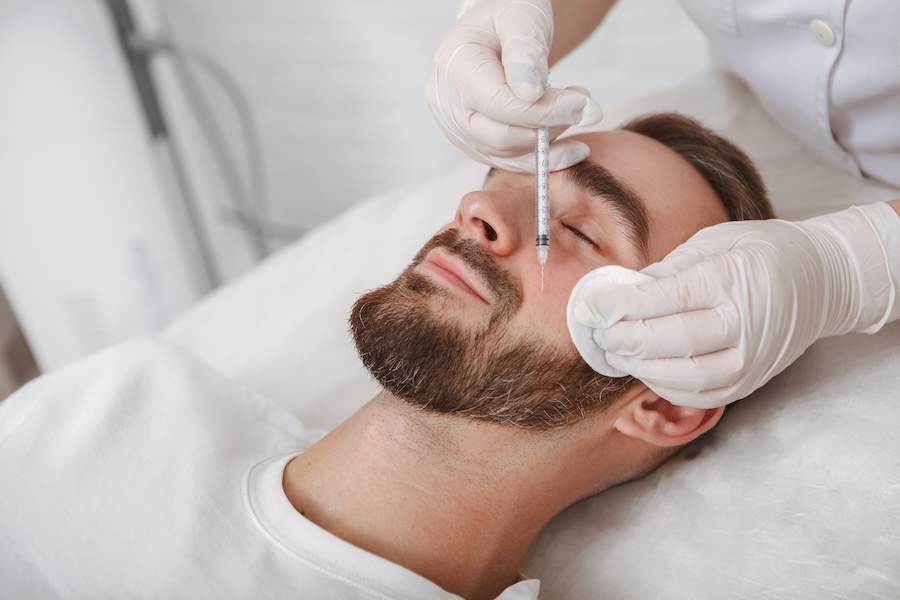 man getting juvederm dermal fillers at the dentist in cullman