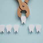 wooden teeth showing tooth extraction, preparing for oral surgery