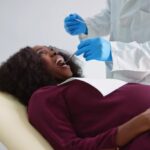 pregnant woman at the dentist for dental care for pregnant women