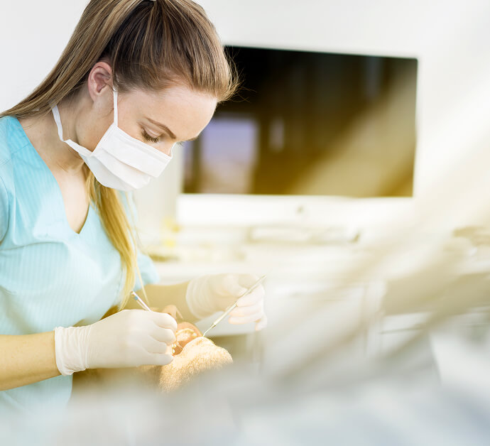 dentist working on patient